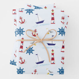 Hintergrundpapier für nautische Tapeten Geschenkpapier Set