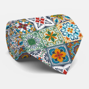 Hintergrundspuren/Talavera-inspirierte Fliesen Krawatte