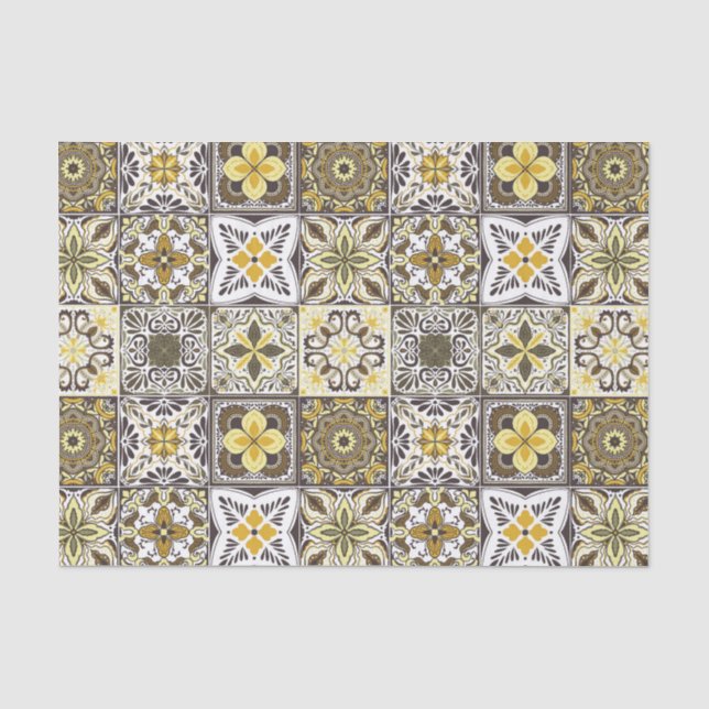 Hintergrundspuren/Talavera inspirierte Fliesen/ Seidenpapier (Vorderseite)
