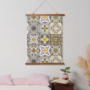 Hintergrundspuren/Talavera inspirierte Fliesen/ Wandteppich Mit Holzrahmen