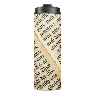 Hintergrundtextur eines Buches Thermosbecher