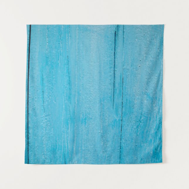 Hintergrundtextur Holz blau Wandteppich (Vorderseite)