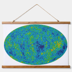 Hintergrundübersicht über kosmische Mikrowellen Wandteppich Mit Holzrahmen