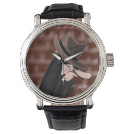 Hinterhältiger Schurke Cartoon-Charakter Armbanduhr