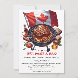 Hinterhof-BBQ-Party Canada-Tag Einladung
