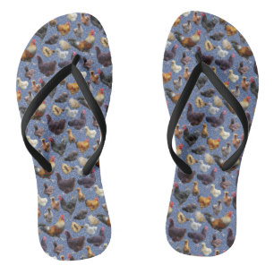 Hinterhof Hühner auf Glitzer Hintergrund Flip Flops