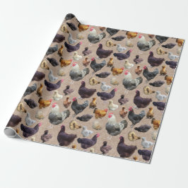 Hinterhof Hühner Burlap Geschenkpapier