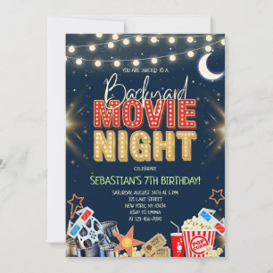 Hinterhof Kino Nacht Geburtstag Einladung