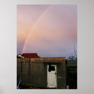 Hinterhof-Regenbogenposter Poster