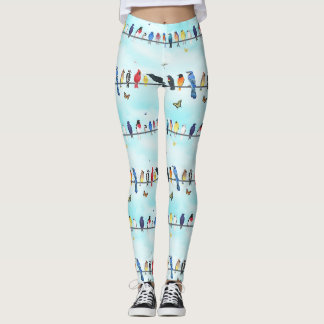 Hinterhofvögel auf einer Linie mit Schmetterlingen Leggings