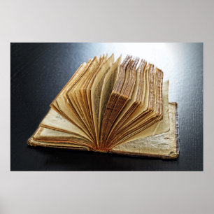 Hinterleuchtetes antikes Buch Poster