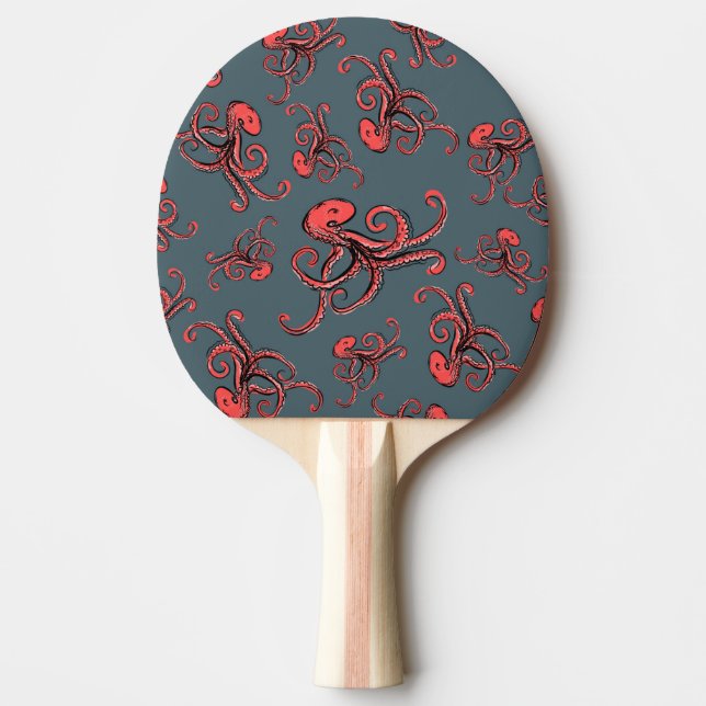 Hinterlistiges Kraken-Muster Tischtennis Schläger (Vorderseite)