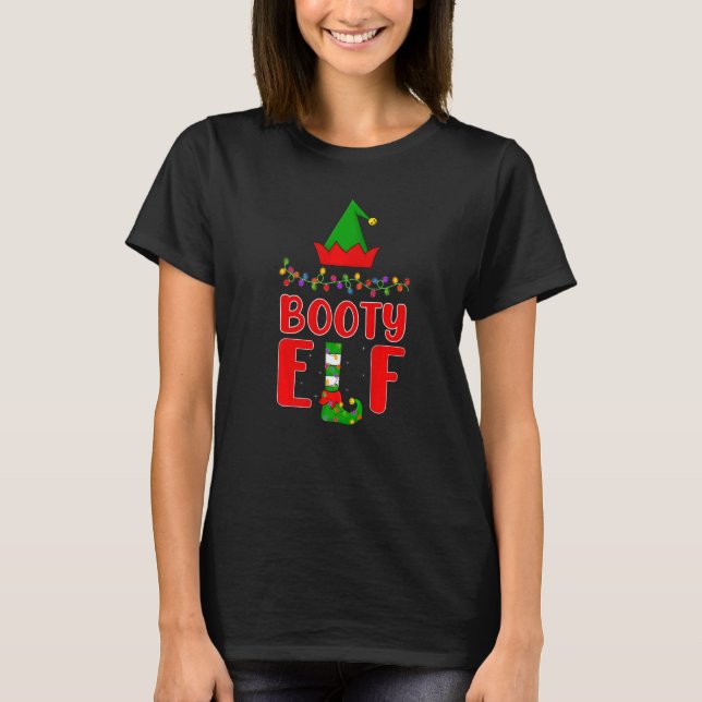 Hintern Elf Matching Family Lighting Weihnachten T-Shirt (Vorderseite)