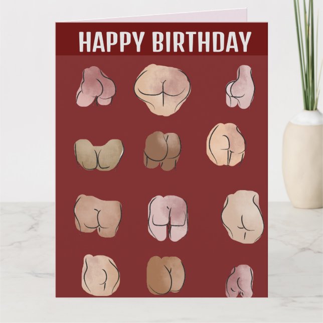 HINTERN MAN FUNNY BIRTHDAY Grußkarte Karte (Vorderseite)