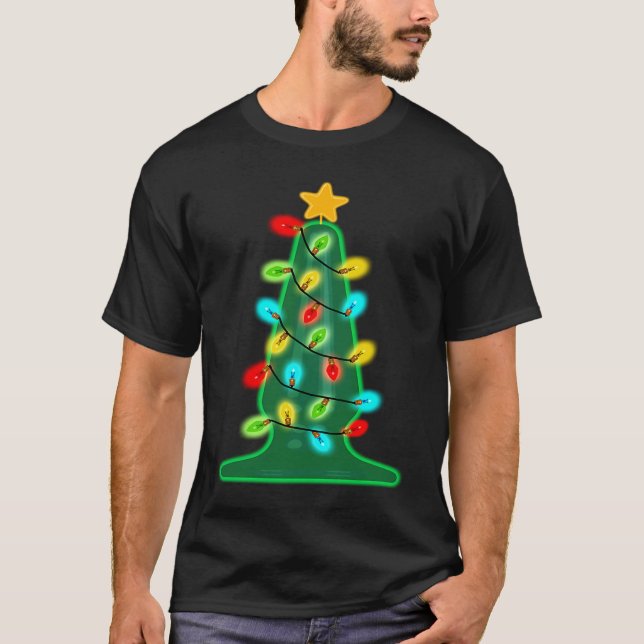 Hintern Plug Christmas Tree Xmas Gay T-Shirt (Vorderseite)