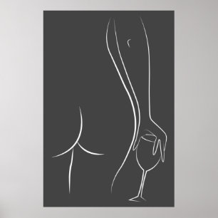 Hintern- und Weine-Poster-Papier (Matte) Poster