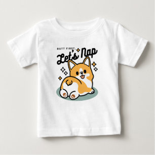 Hintern zuerst, Let's Nickerchen - Niedlicher Corg Baby T-shirt