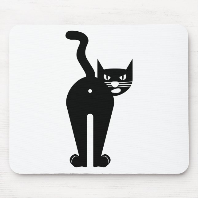 Hinternloch der schwarzen Katze Mousepad (Vorne)