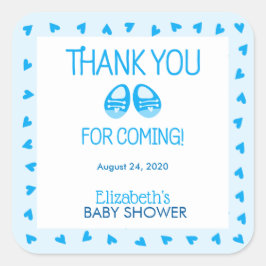 Hinterns Blue Boy Baby Showaufkleber Quadratischer Aufkleber
