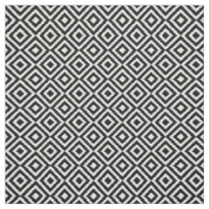 Hinterro Schwarz-weißes Ikat-Diamantquadratmuster Stoff