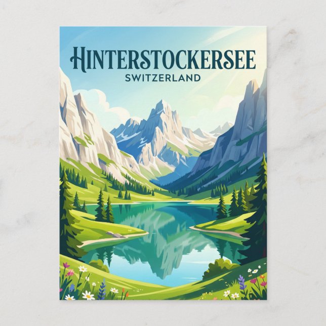 Hinterstockersee Schweiz Postkarte (Vorderseite)