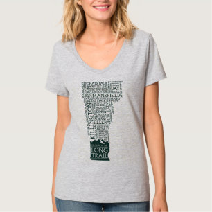 Hintervermonts langer V-Hals T - Shirt