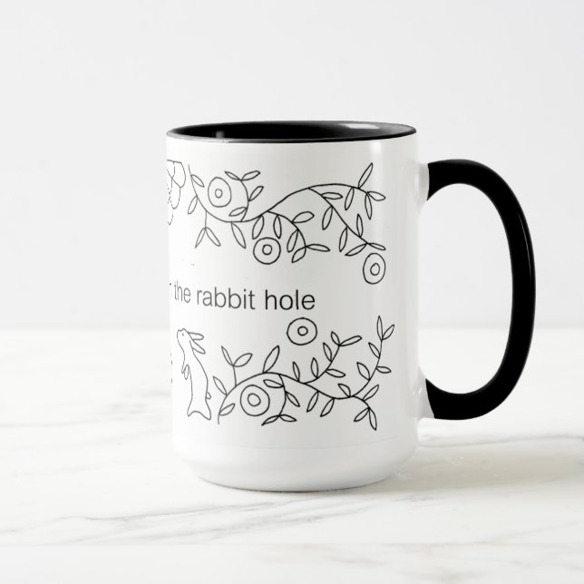 Hinunter den Kaninchenbau Sarah Fielke BOM 2017 Tasse (Rechts)