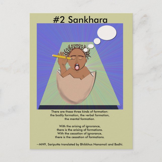 Hinweis #2 Sankhara - von der abhängigen Entstehun Postkarte (Vorderseite)