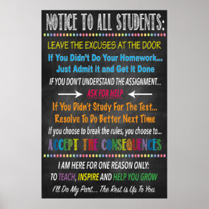 Hinweis an alle Schüler/innen Lehrerposter Poster