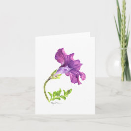 Hinweis auf lila Petunia in Aquarellen