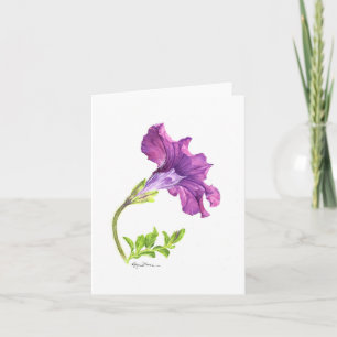 Hinweis auf lila Petunia in Aquarellen