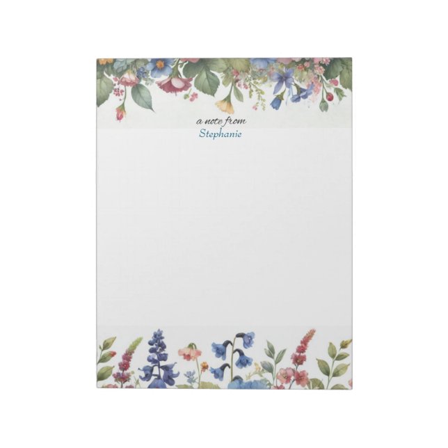 Hinweis aus dem Personalisierten, floralen Editor Notizblock (Rotiert)