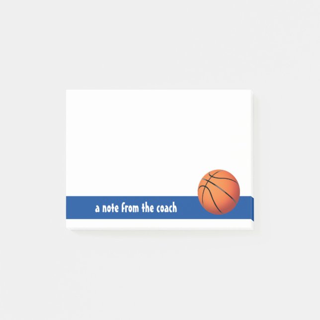 Hinweis des Basketballtrainers Post-it Klebezettel (Vorderseite)