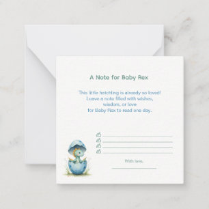 Hinweis für Baby Rex Dino Baby Shower für Jungen Mitteilungskarte