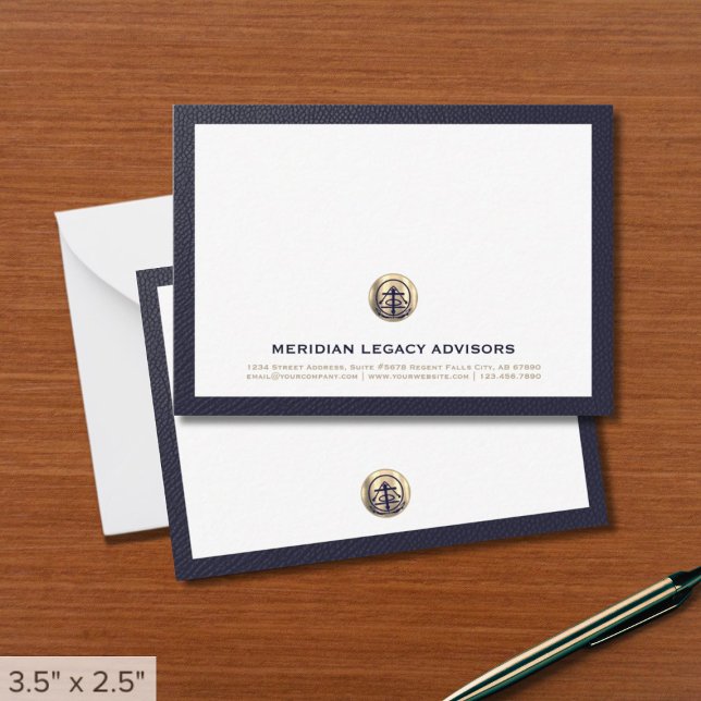Hinweis für das berufliche Gold-Logo Mitteilungskarte (Professional Note Cards with Customizable Logo)