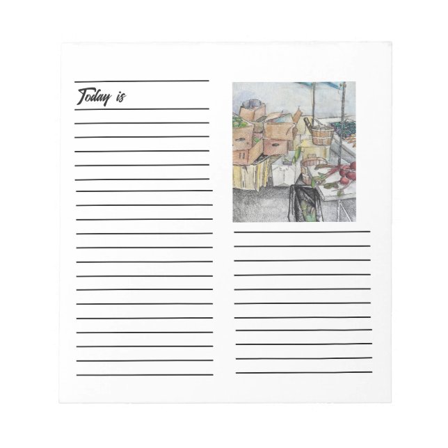 Hinweis für den Bauernmarkt Notizblock (Vorderseite)