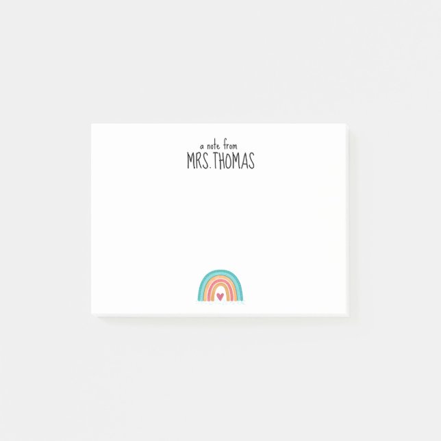 Hinweis für den Regenbogenlehrer - Geschenk für de Post-it Klebezettel (Vorderseite)