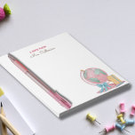 Hinweis für die Aquarellfarben aus dem Editor Notizblock<br><div class="desc">Ein niedliches Notizblock-Design für Lehrer bietet "eine Note von" und Ihren Namen in der grünen und roten Schrift,  die durch einen Single Aquarellfarben Rosa Globbe-Illustration.</div>