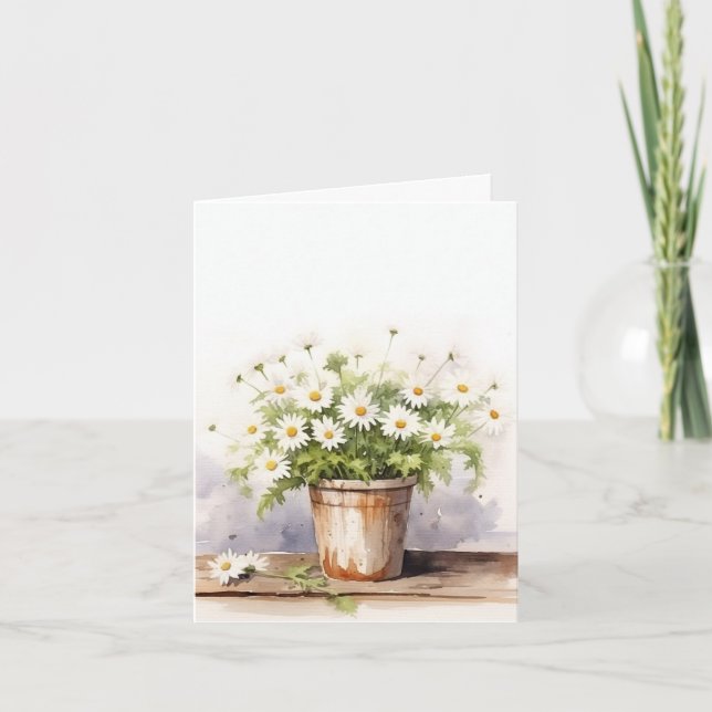 Hinweis für die Aquarellfarben Daisy Bouquet Karte (Vorderseite)