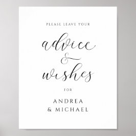 Hinweis für Elegante Hochzeitwünsche Poster