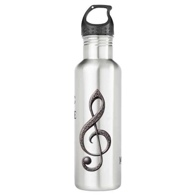 Hinweis für individuelle Name- und Textmusik Edelstahlflasche (Vorderseite)