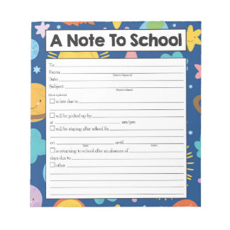 Hinweis für Lehrer Notepad, Schulabwesenheit Entsc Notizblock