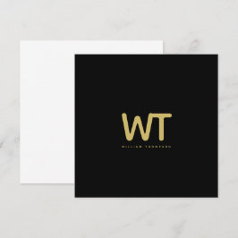 Hinweis für personalisierte Schwarze-Gold-Initiale Dankeskarte