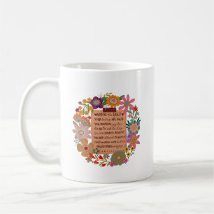 Hinweis für sich selbst - florale Affirmationen Kaffeetasse