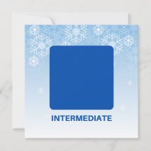 Hinweis-Karte für den blauen Skier