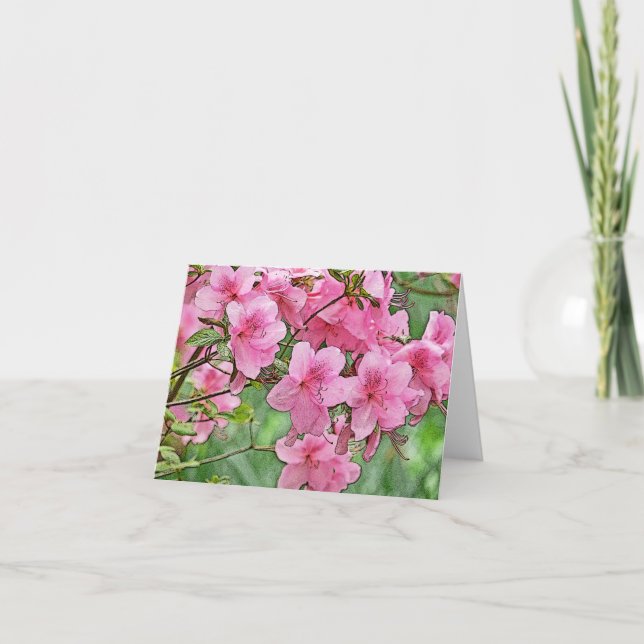 HINWEIS KARTE/ PINK AZALEAS/ FOTOG./DIG.MANIP. KARTE (Vorderseite)