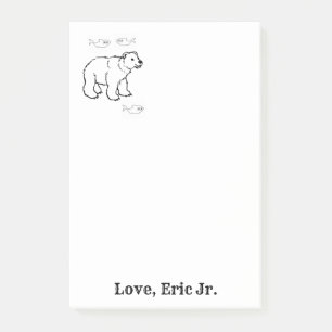 Hinweis: Polar Bear Fish Colour Post it Note Post-it Klebezettel