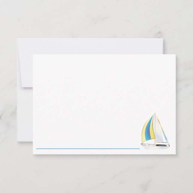 Hinweis: Segelboot mit Karte (Vorderseite)