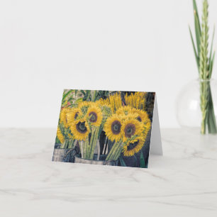 Hinweis: Sonnenblumen zum Verkauf Dankeskarte
