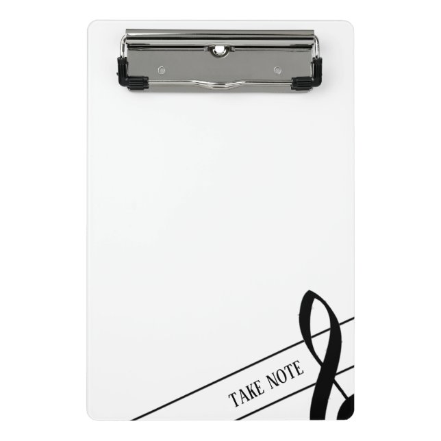Hinweis Treble Clef Mini-Zwischenablage Mini Klemmbrett (Vorderseite)